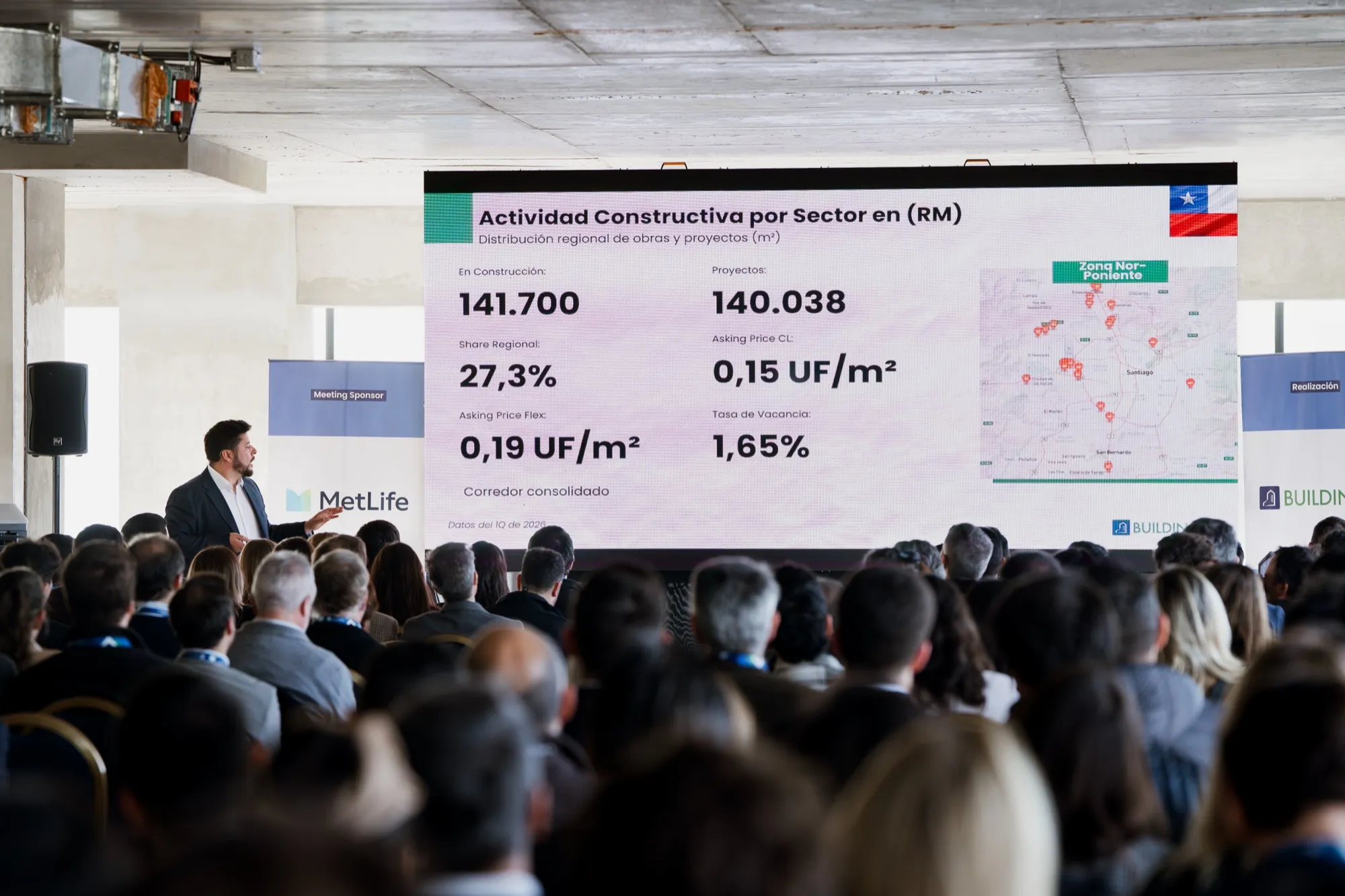 Auditorio lleno durante el evento de Buildings